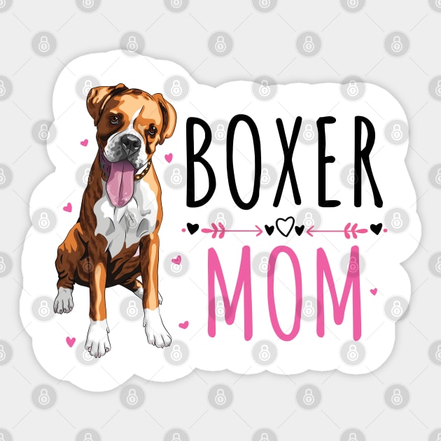 Boxer Mom,  Cute Boxer Lover Dog Owner Sticker by DragonTees